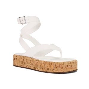 SCHUTZ White Sandals with Cork Detail